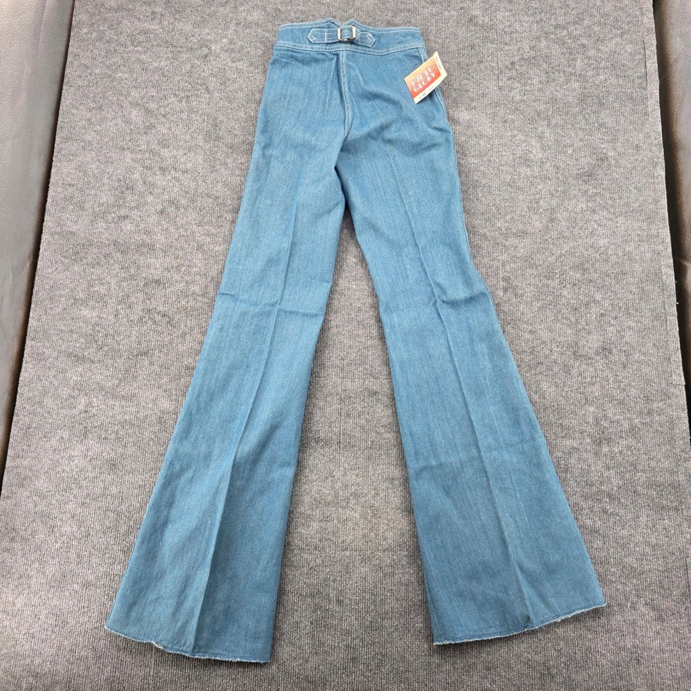 Vintage Faded Glory Appendagez Bell Bottom Jeans High Waist Cinch Back 25x37